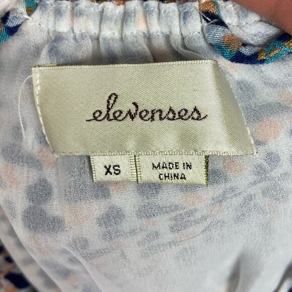 Anthropologie Elevenses Madalenna Open Shoulder Ruffle Romper Size XS Bohemian - Picture 4 of 13